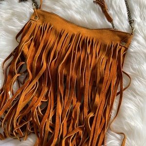 Boho Bazzar Fringe Suede Purse